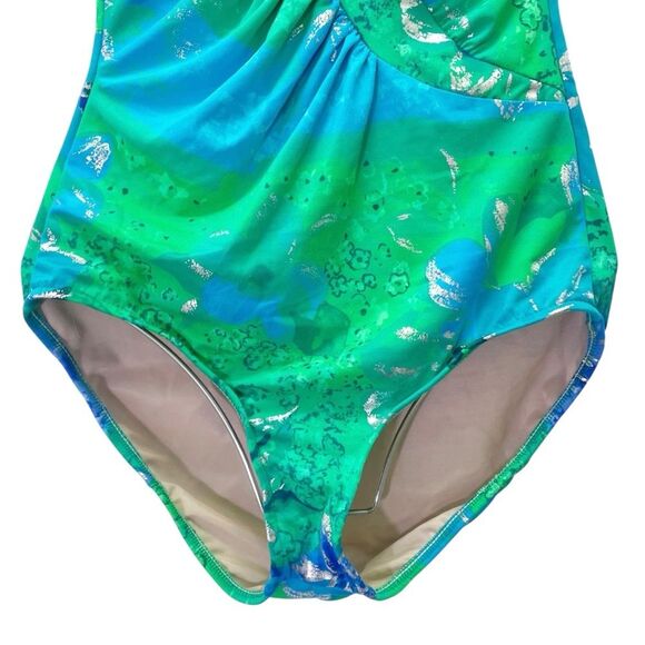 NWT Carol Wior Swimsuit Size 14 Multicolor One Piece Shaping Slimsuit USA Made - Picture 6 of 13